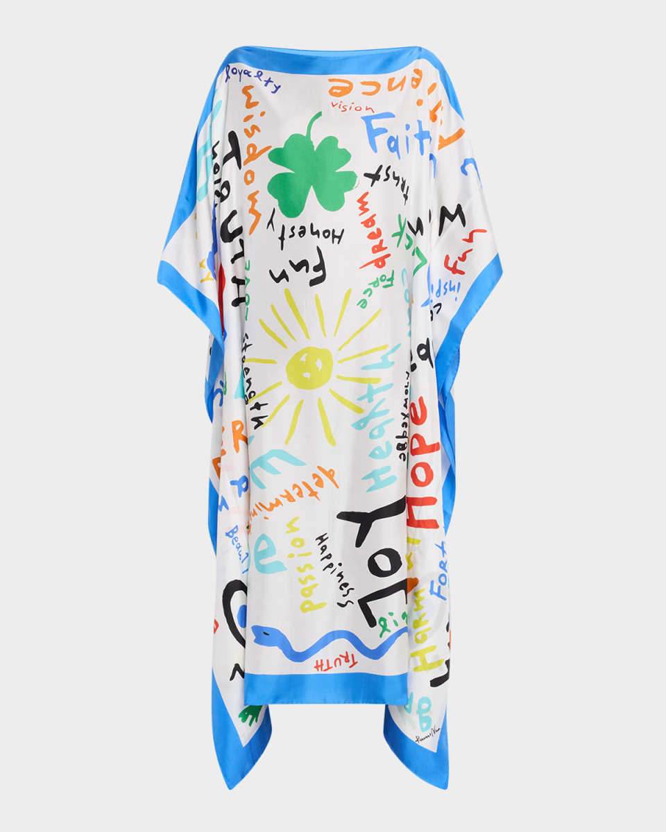 Kakanias Typography Silk Kaftan